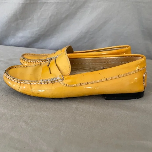 TODS Penny Loafers Womens Junior Size‎ 3.5 US 35 EUR Patent Leather Flat Shoes - Picture 5 of 13